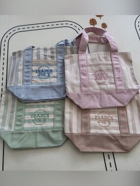 Trader Joe's Stripe Mini Canvas Tote Bag